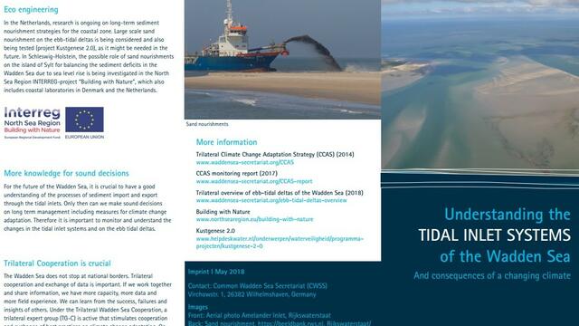 Front side of leaflet "Understanding the tidal inlet systems of the Wadden Sea"